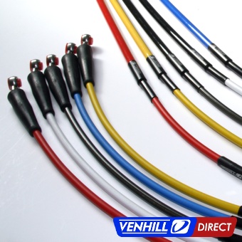 Venhill braided stainless steel offroad brake line examples - Kawasaki KX250